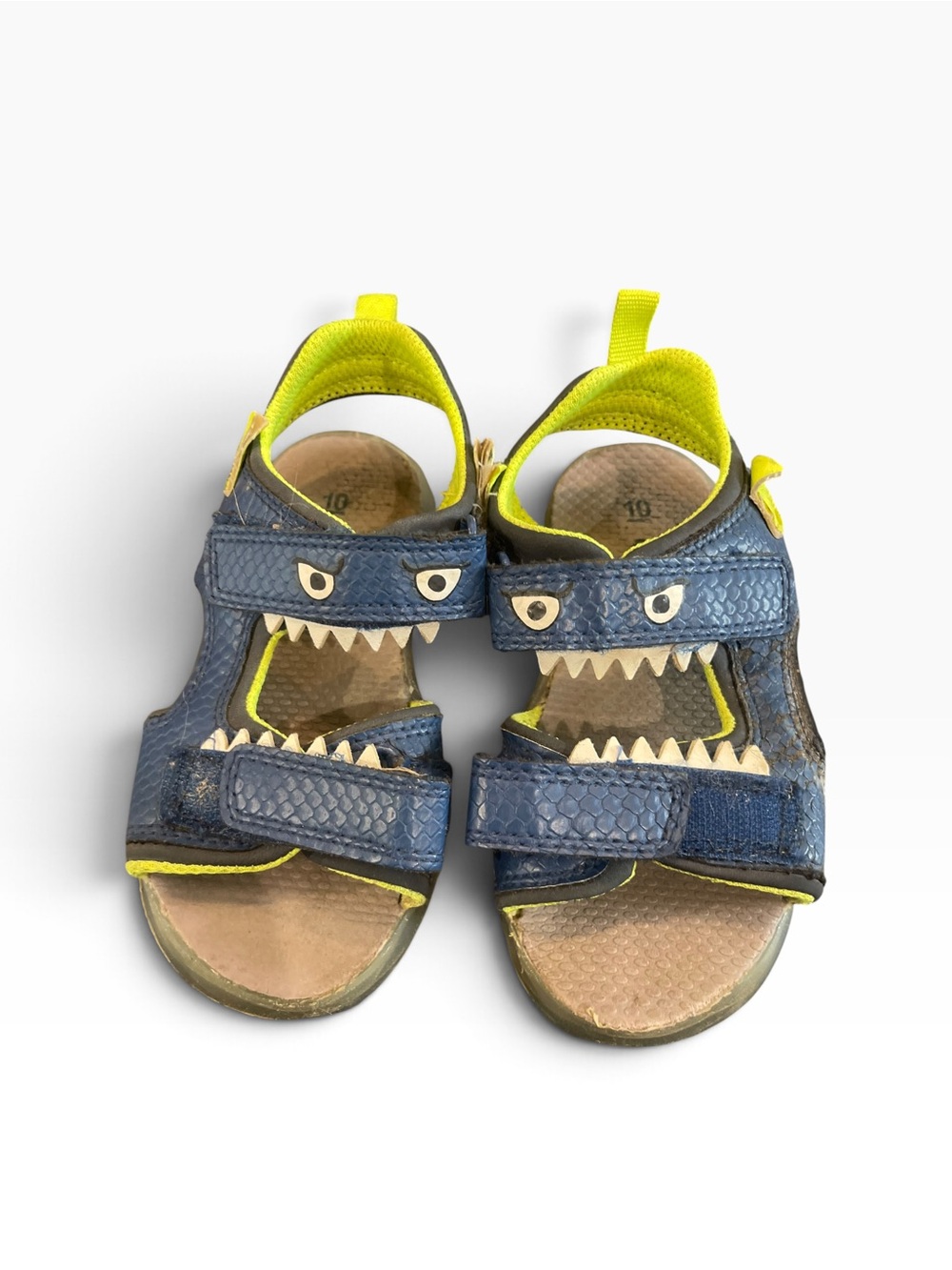 Carter's Navy and Yellow Shark Face Toddler Sandals